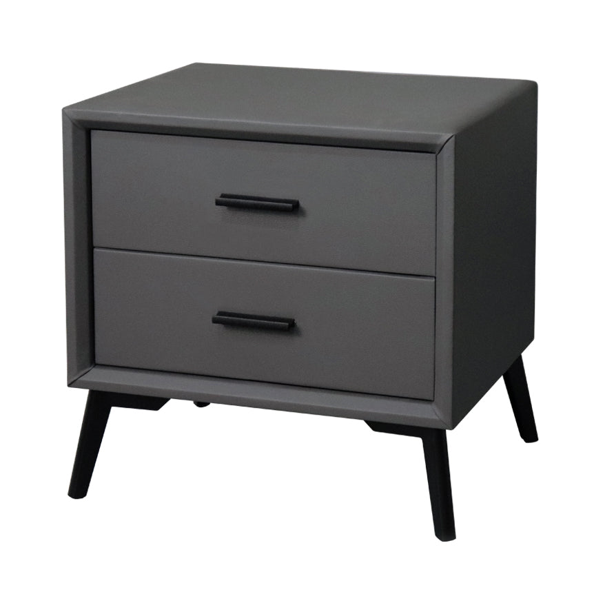 Solid Wood Frame Bedside Table 20" H 2-Drawer Nightstand with 4 Legs