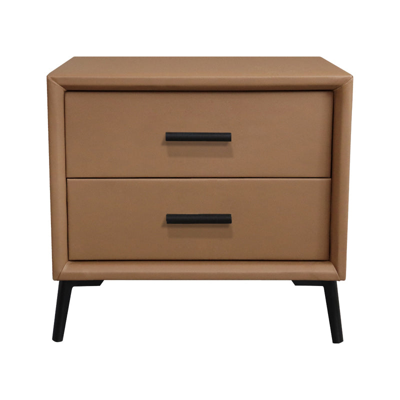 Solid Wood Frame Bedside Table 20" H 2-Drawer Nightstand with 4 Legs