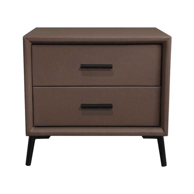 Solid Wood Frame Bedside Table 20" H 2-Drawer Nightstand with 4 Legs