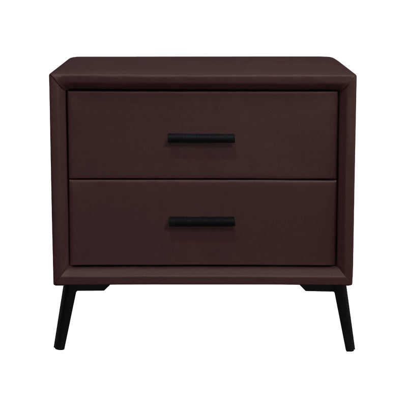 Solid Wood Frame Bedside Table 20" H 2-Drawer Nightstand with 4 Legs