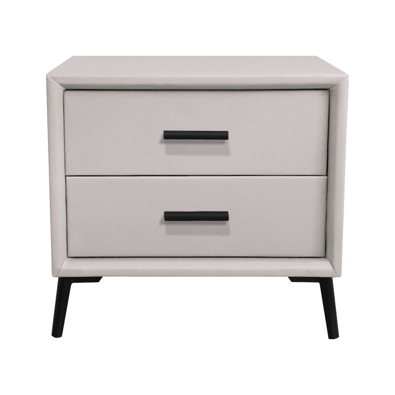 Solid Wood Frame Bedside Table 20" H 2-Drawer Nightstand with 4 Legs