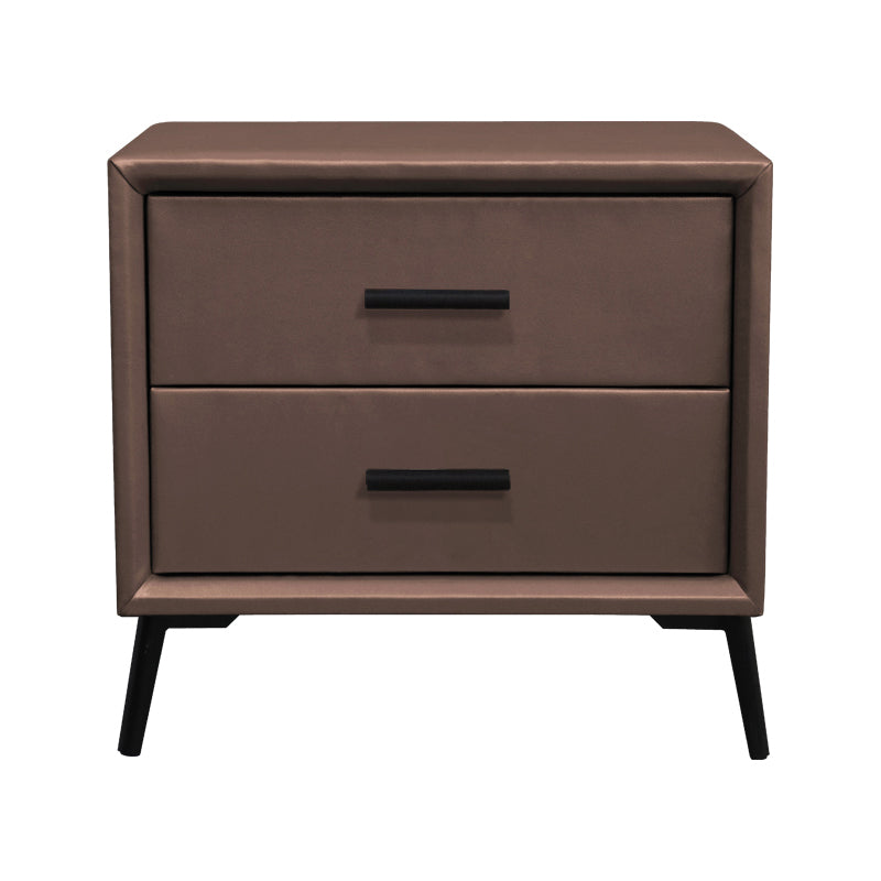 Solid Wood Frame Bedside Table 20" H 2-Drawer Nightstand with 4 Legs