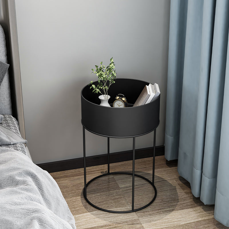 Modern Metal Bed Nightstand Round Iron Legs Included Night Table