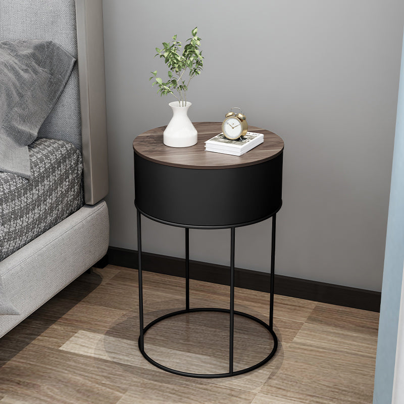 Modern Metal Bed Nightstand Round Iron Legs Included Night Table