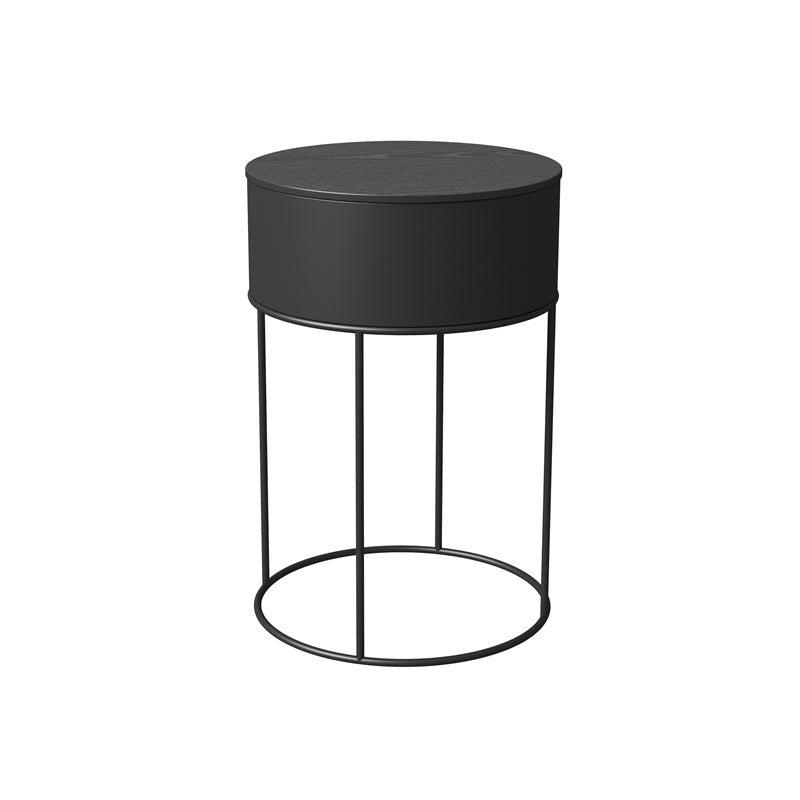 Modern Metal Bed Nightstand Round Iron Legs Included Night Table