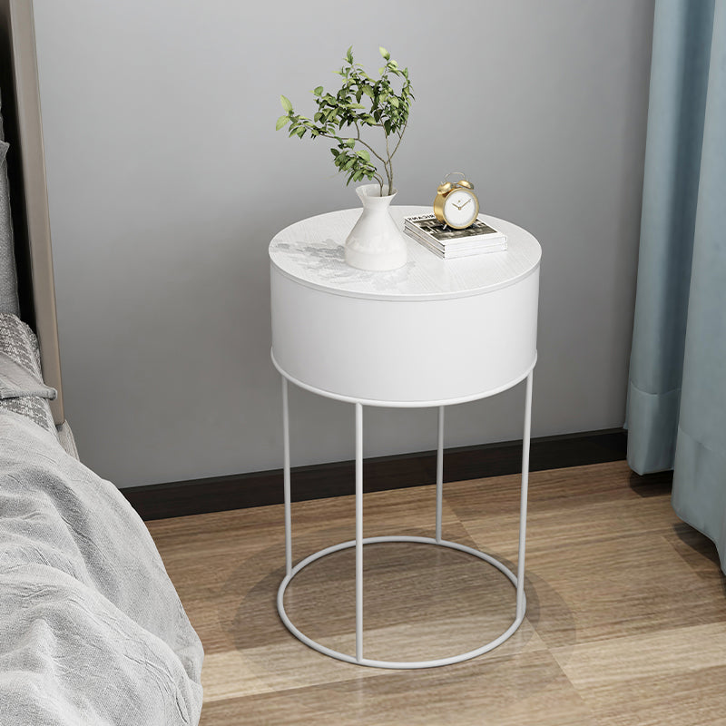 Modern Metal Bed Nightstand Round Iron Legs Included Night Table