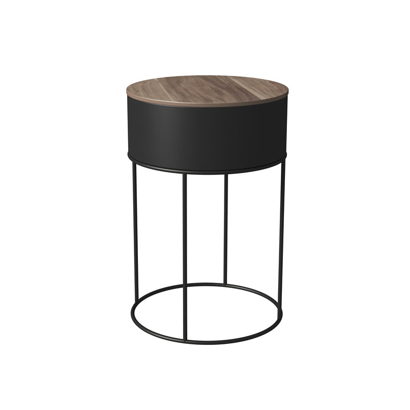 Modern Metal Bed Nightstand Round Iron Legs Included Night Table