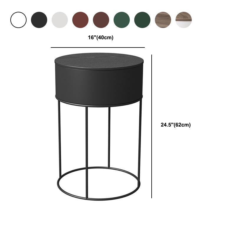 Modern Metal Bed Nightstand Round Iron Legs Included Night Table