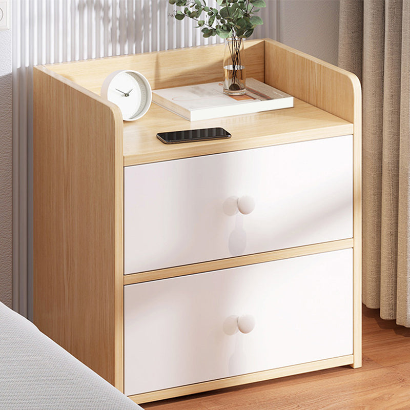 Modern Open Storage Nightstand 16 Inch H Imitation Wood Drawer Storage Night Table