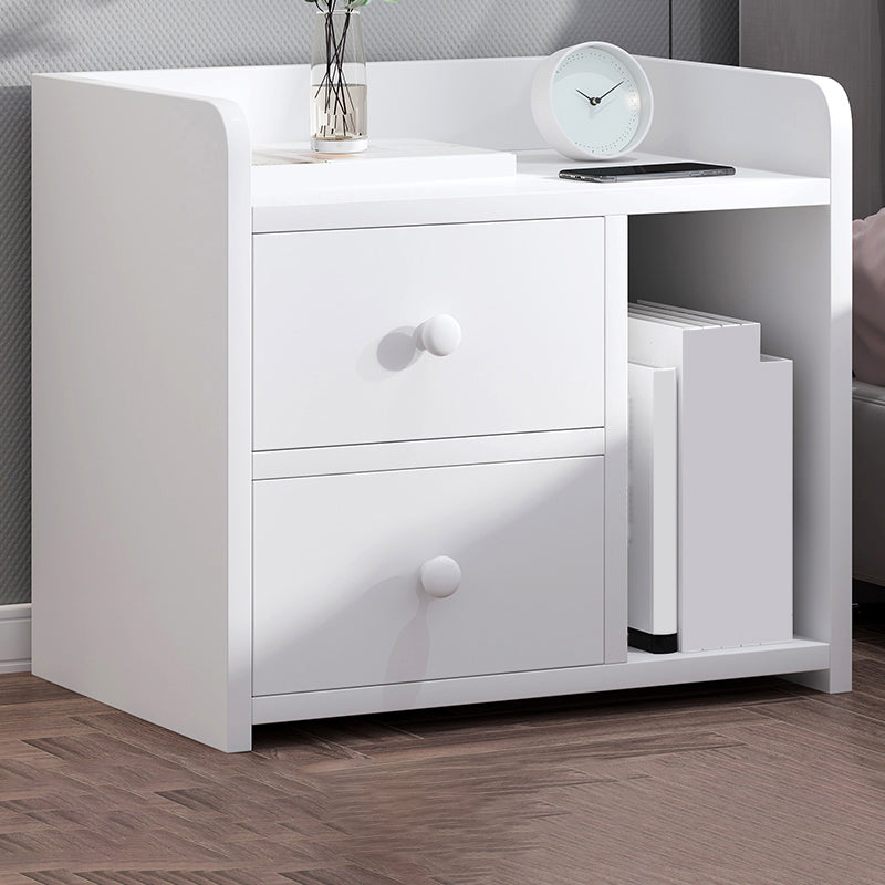 Modern Open Storage Nightstand 16 Inch H Imitation Wood Drawer Storage Night Table