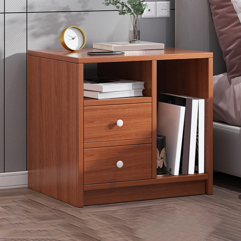 Modern Open Storage Nightstand 16 Inch H Imitation Wood Drawer Storage Night Table