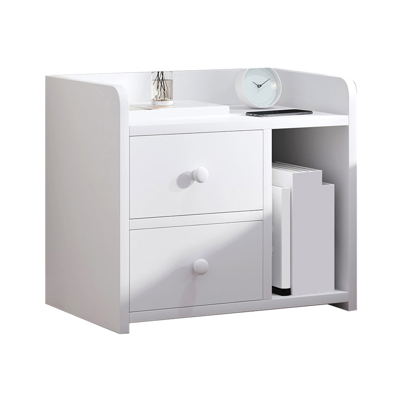 Modern Open Storage Nightstand 16 Inch H Imitation Wood Drawer Storage Night Table