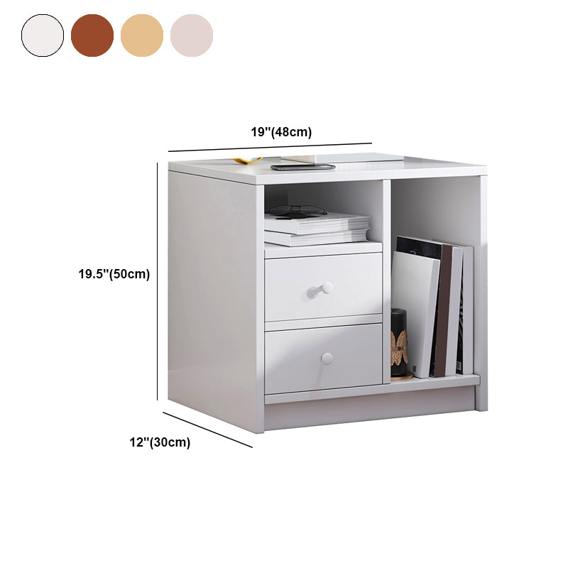 Modern Open Storage Nightstand 16 Inch H Imitation Wood Drawer Storage Night Table