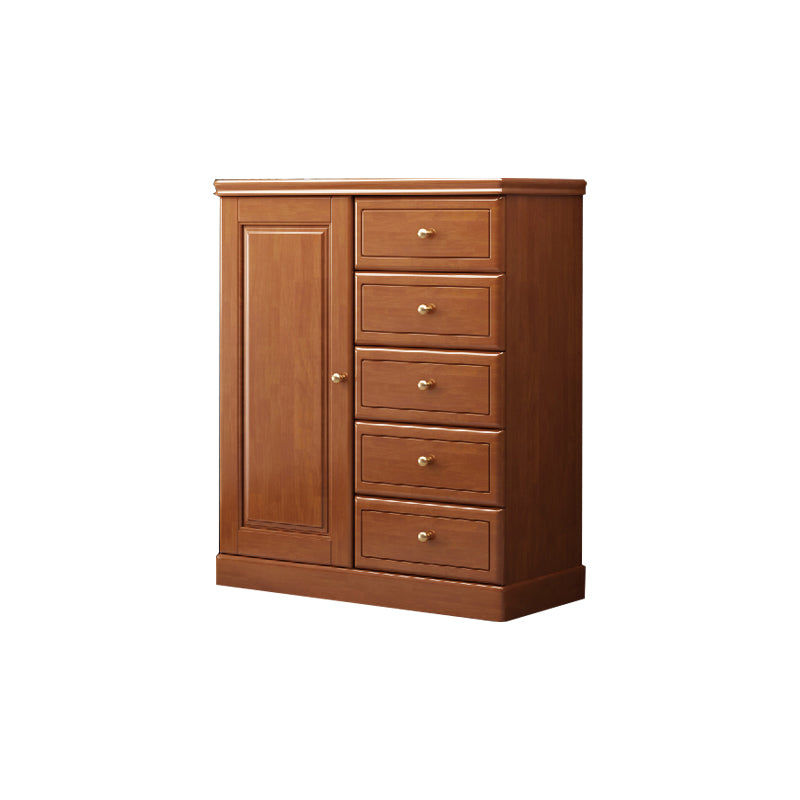 16" W Modern Rubber Wood Combo Dresser Vertical Storage Chest with Drawers and Door