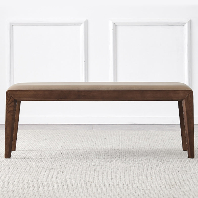 16" W Modern Seating Bench Cushioned Solid Wood Ottoman Bench