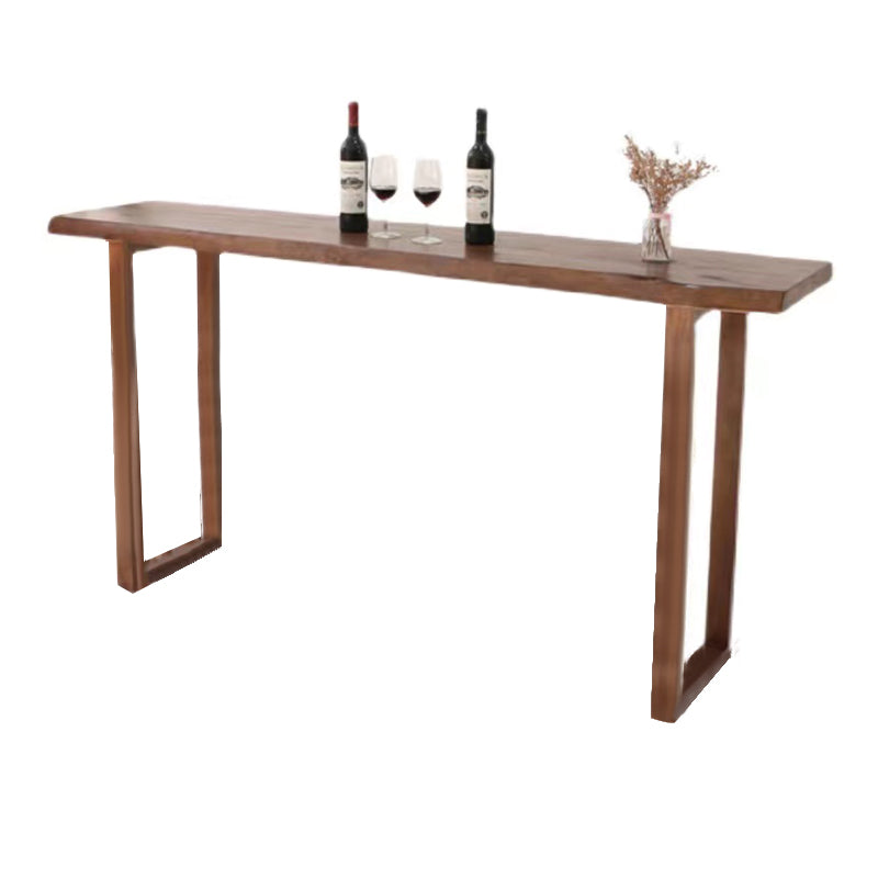 Modern Style Rectangle Bar Table pine Solid Wood Brown Colour Bar Dining Table