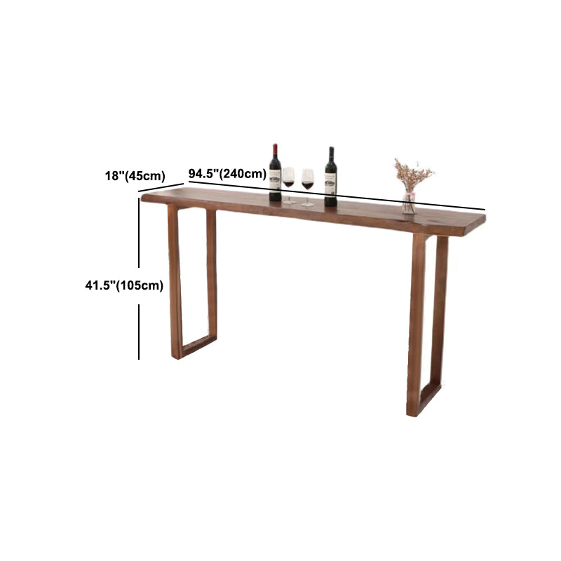 Modern Style Rectangle Bar Table pine Solid Wood Brown Colour Bar Dining Table