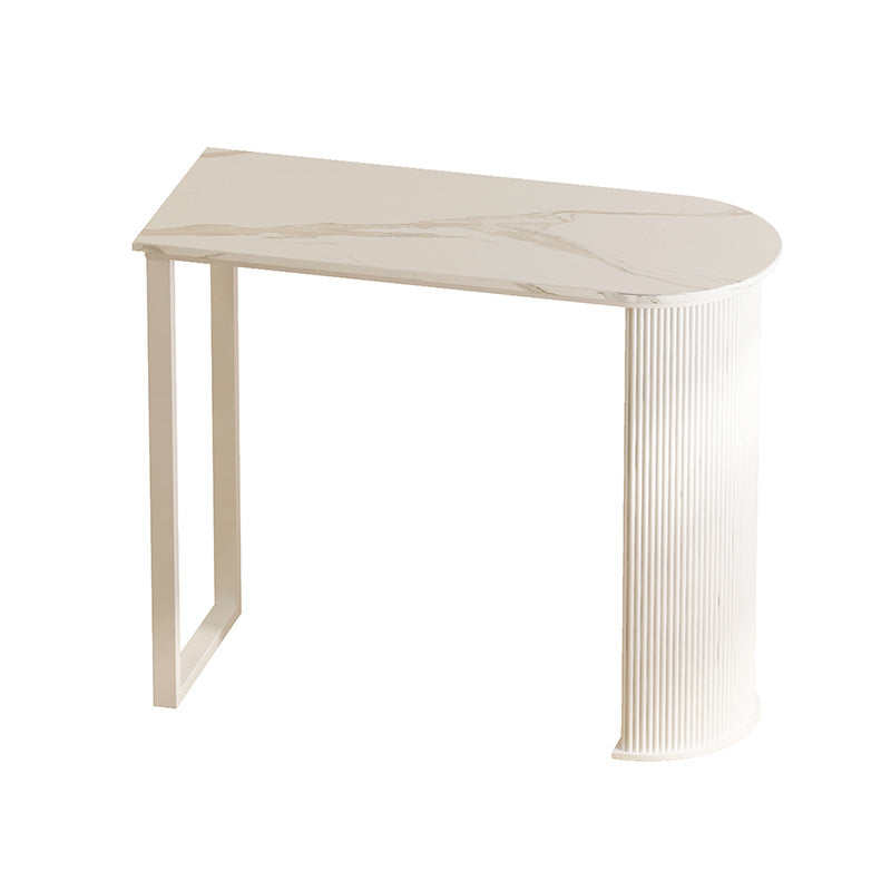 Sintered Stone Top Irregular Shape Bistro Table Modern Pub Table with Double Pedestal