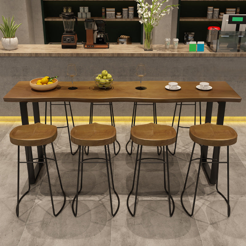 Industrial Style Wooden Bar Counter Table Metal Bar Counter Table