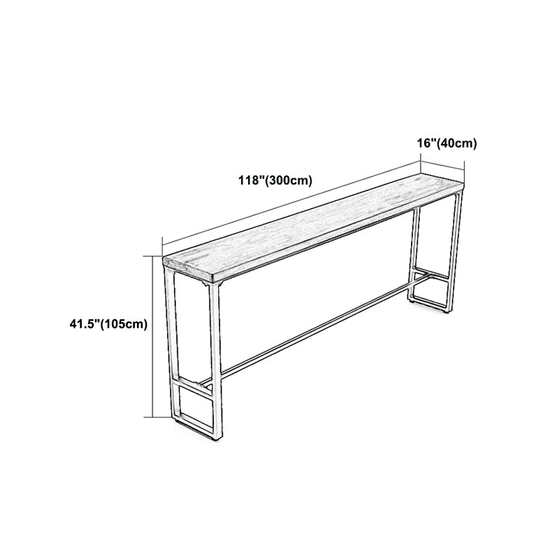 Glam Pub Table with Metal Base White Wood Top Bar Table for Living Room