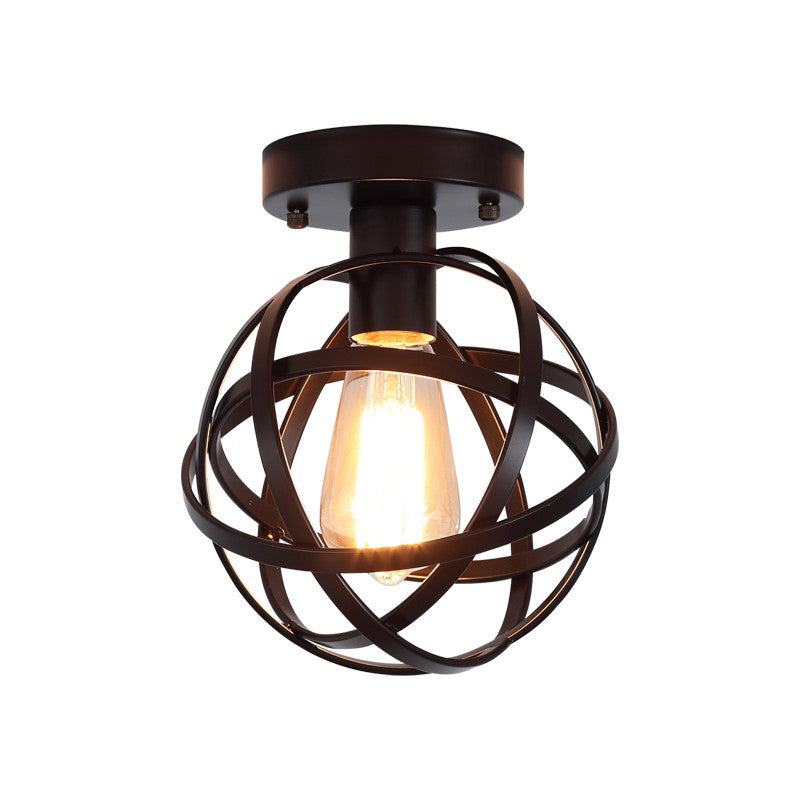 Industrial Style Ceiling Lamp 1-Light Ceiling Mount Light with Metal Shade for Aisle