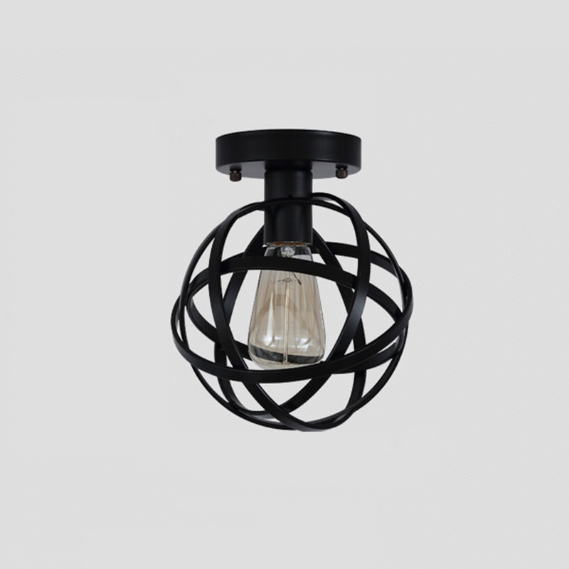 Industrial Style Ceiling Lamp 1-Light Ceiling Mount Light with Metal Shade for Aisle