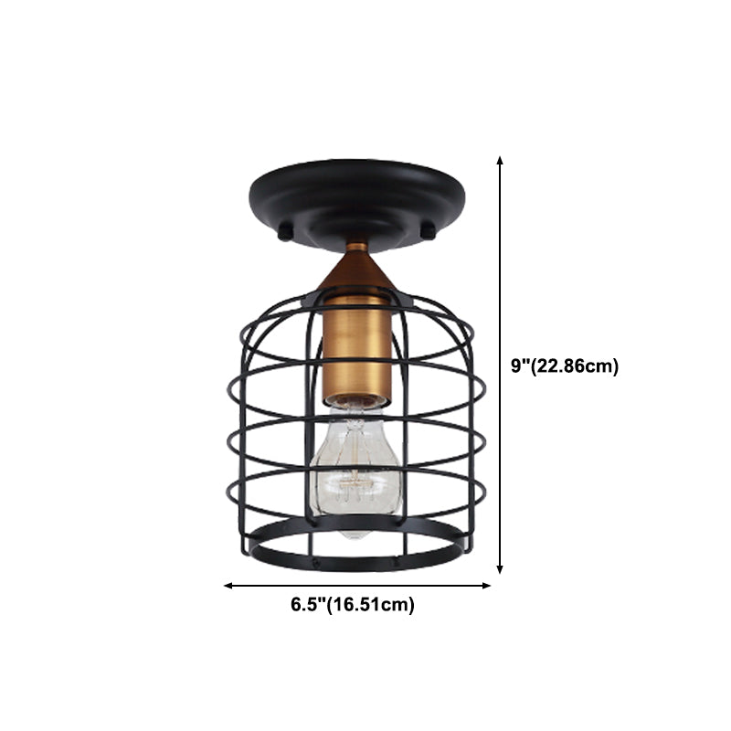 Industrial Style Ceiling Lamp 1-Light Ceiling Mount Light with Metal Shade for Aisle