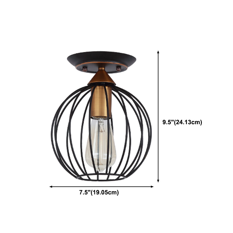 Industrial Style Ceiling Lamp 1-Light Ceiling Mount Light with Metal Shade for Aisle