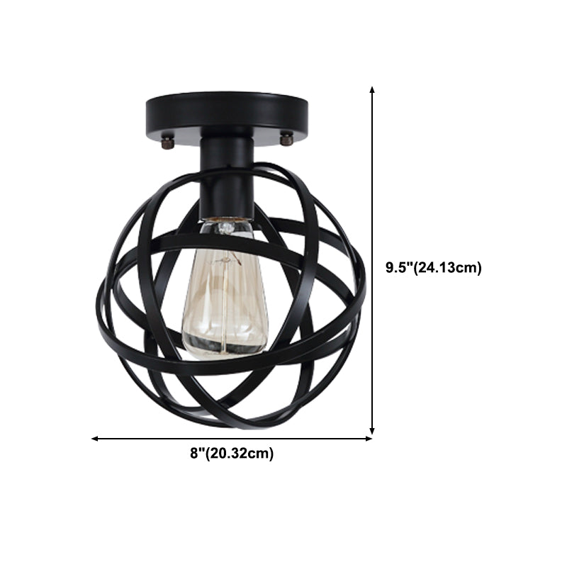 Industrial Style Ceiling Lamp 1-Light Ceiling Mount Light with Metal Shade for Aisle