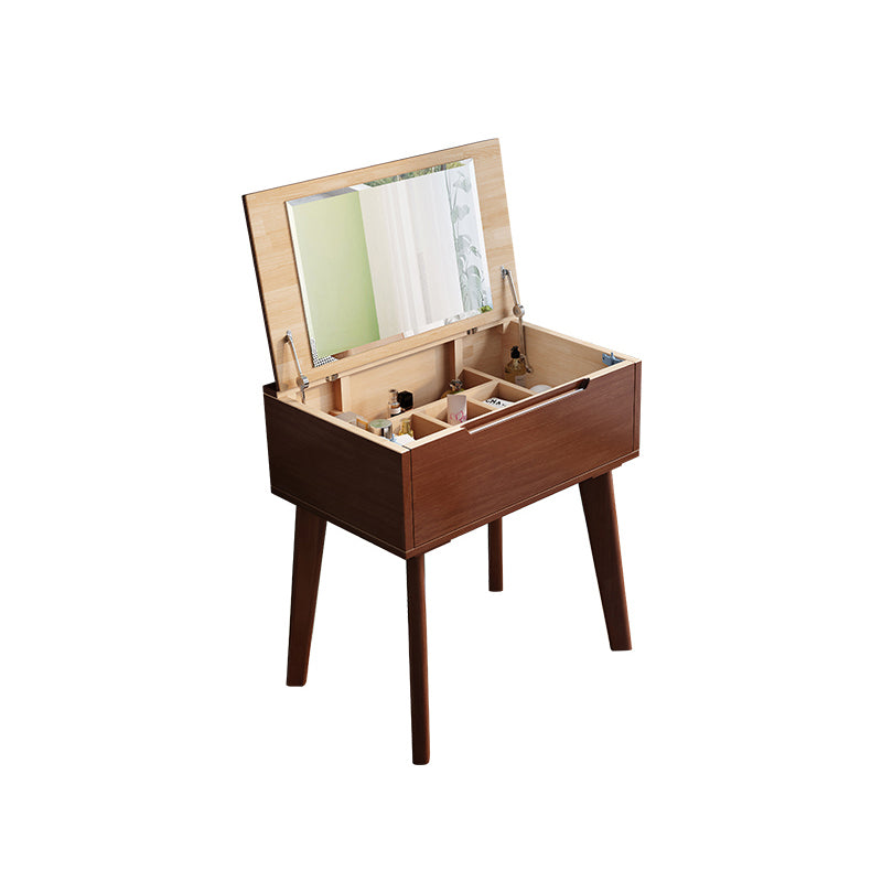 Solid Wood Vanity Dressing Table Scandinavian Flip-Top Vanity Desk