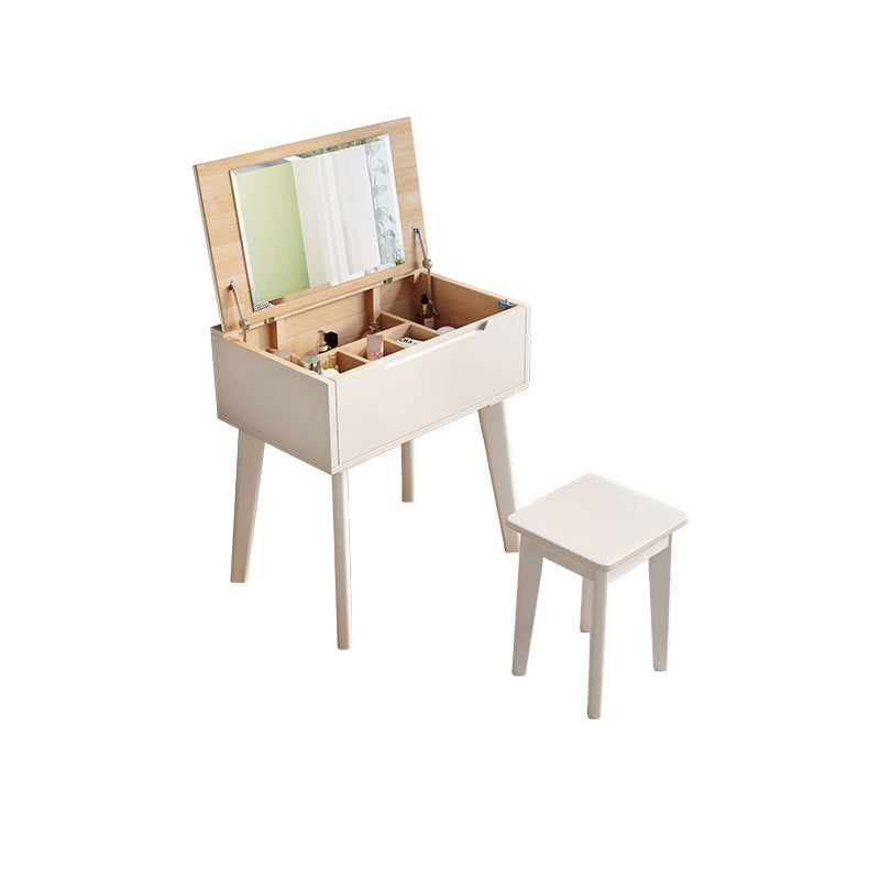 Solid Wood Vanity Dressing Table Scandinavian Flip-Top Vanity Desk