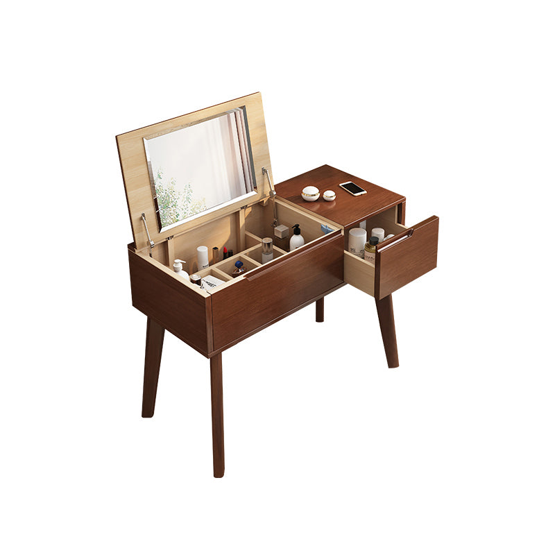 Solid Wood Vanity Dressing Table Scandinavian Flip-Top Vanity Desk