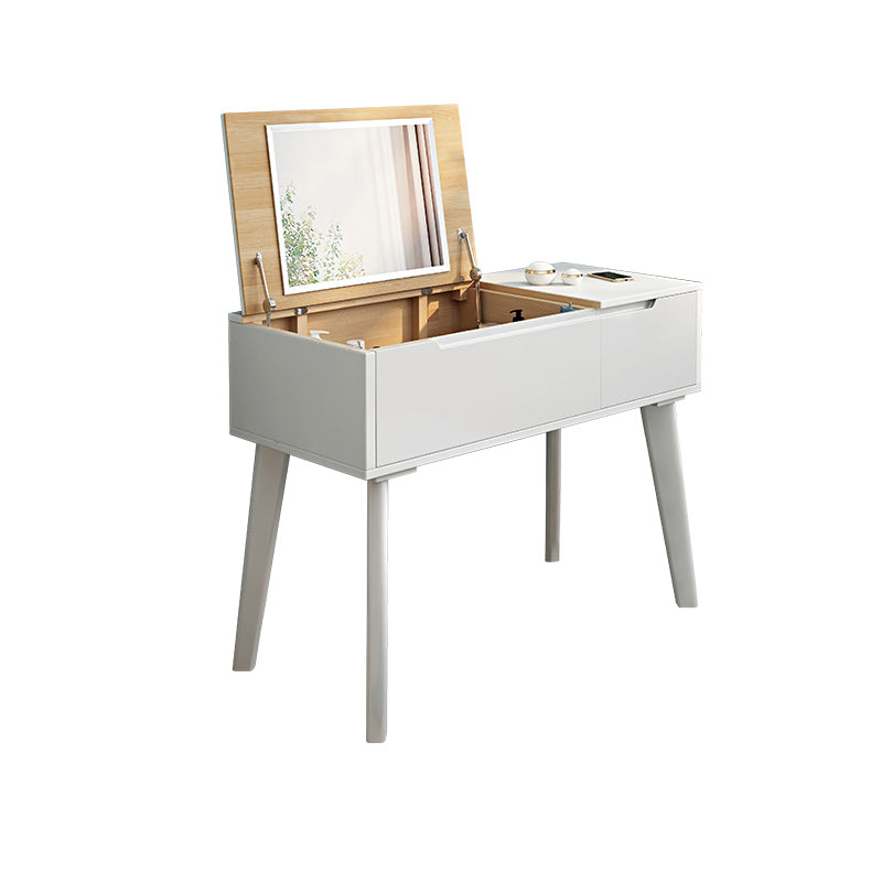 Solid Wood Vanity Dressing Table Scandinavian Flip-Top Vanity Desk