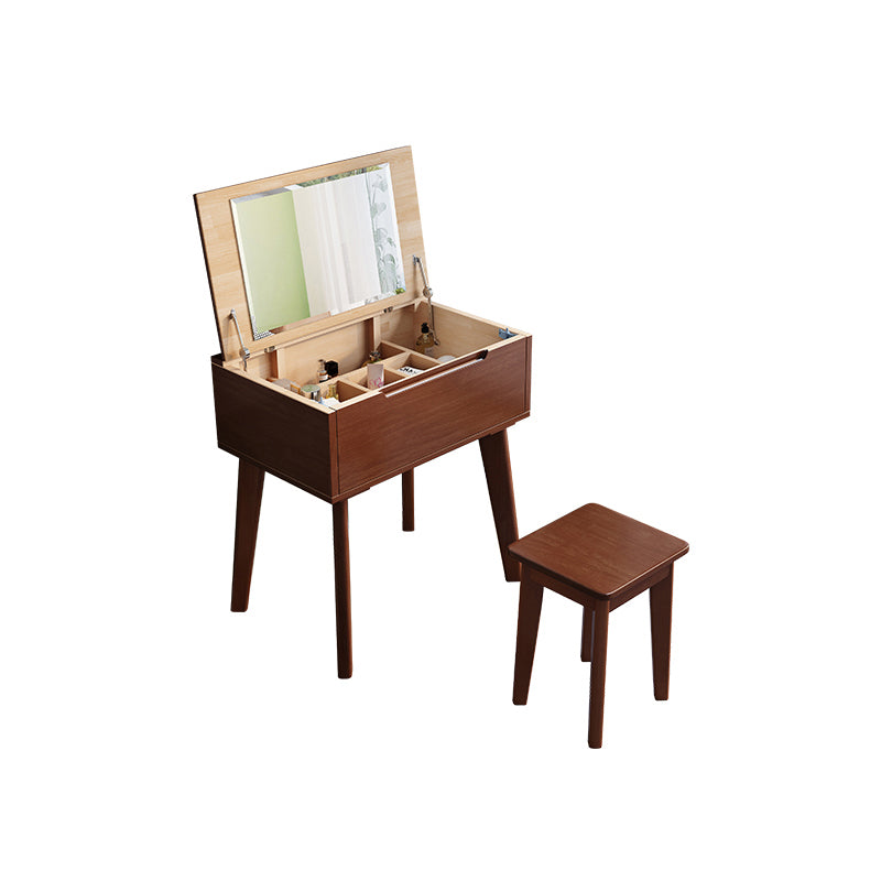 Solid Wood Vanity Dressing Table Scandinavian Flip-Top Vanity Desk