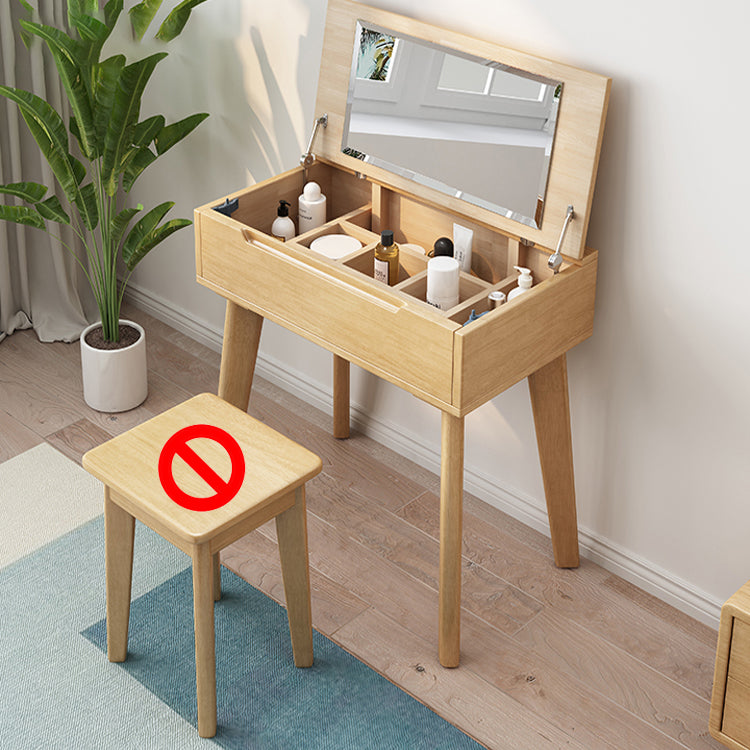 Solid Wood Vanity Dressing Table Scandinavian Flip-Top Vanity Desk