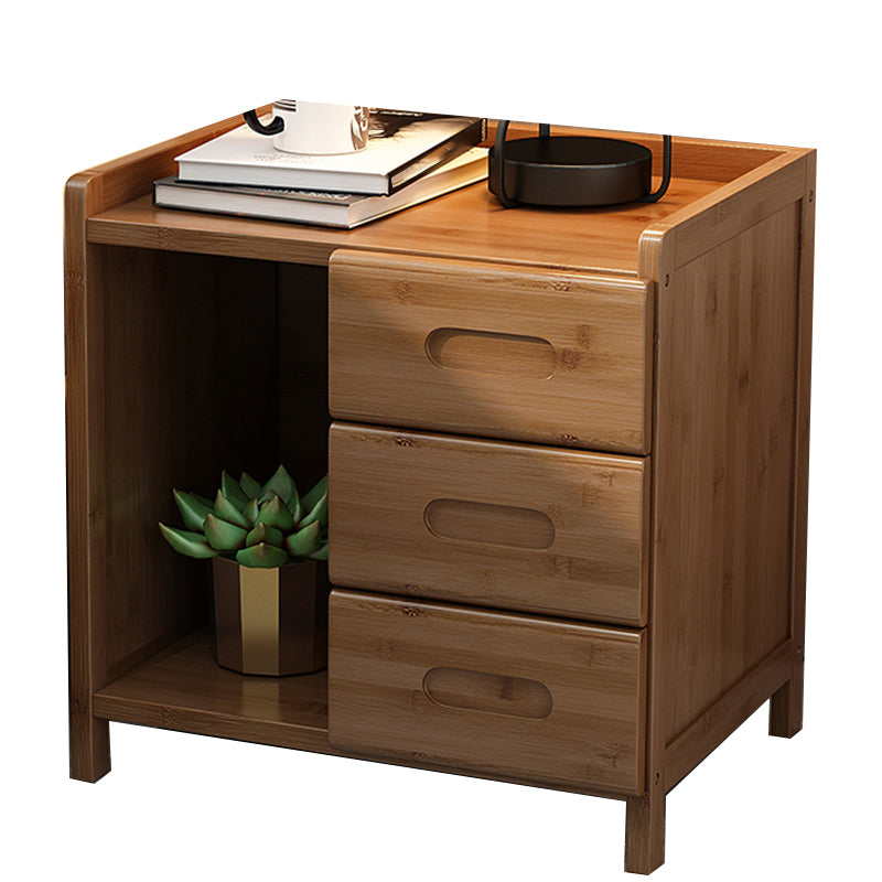 Bamboo Bed Nightstand 16 Inch H Modern Open Storage Nightstand with Legs