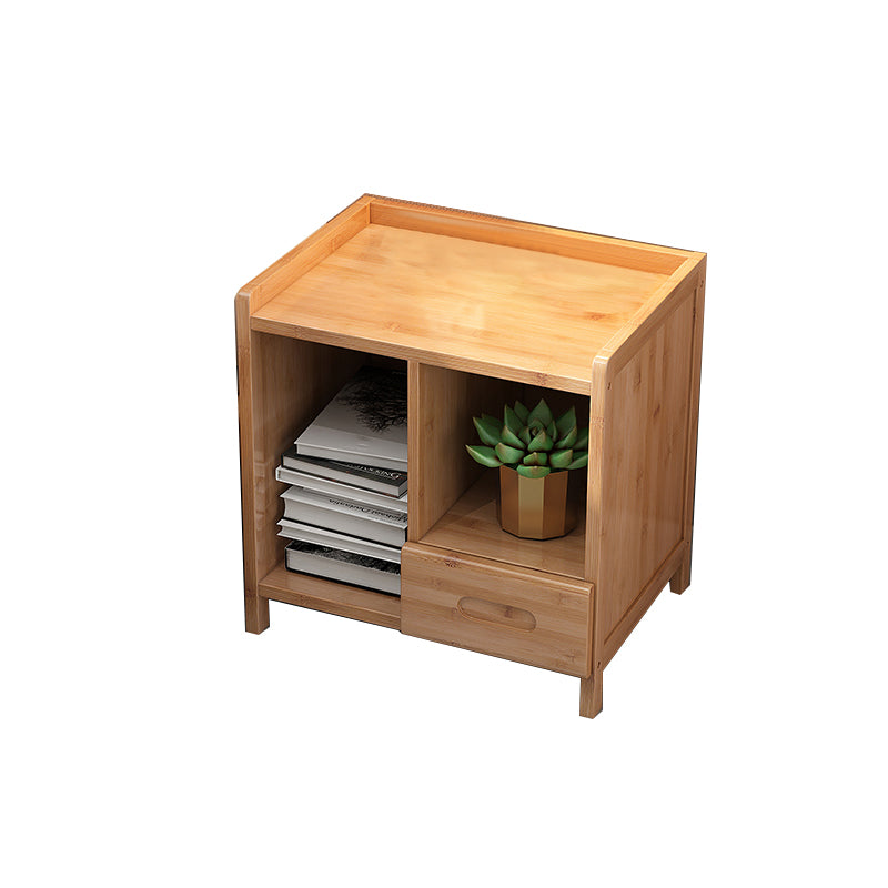 Bamboo Bed Nightstand 16 Inch H Modern Open Storage Nightstand with Legs