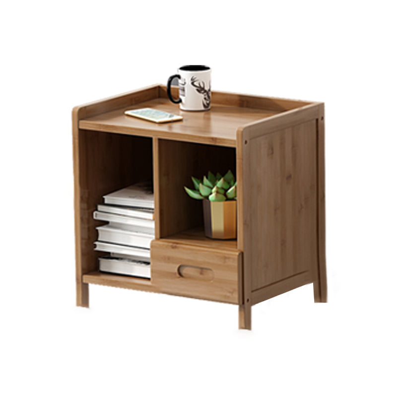 Bamboo Bed Nightstand 16 Inch H Modern Open Storage Nightstand with Legs