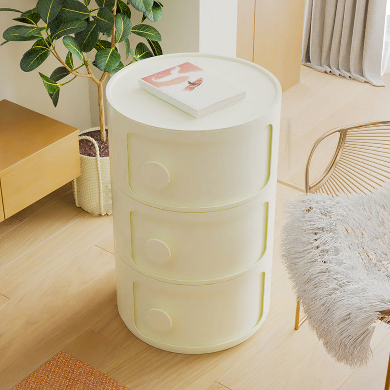 Plastic Bed Cabinet Modern Round Left Side Door Bed Nightstand