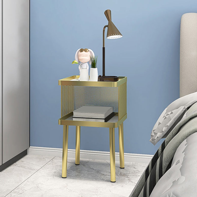 23 Inch H Nightstand Modern Open Storage Stone Top Legs Included Night Table