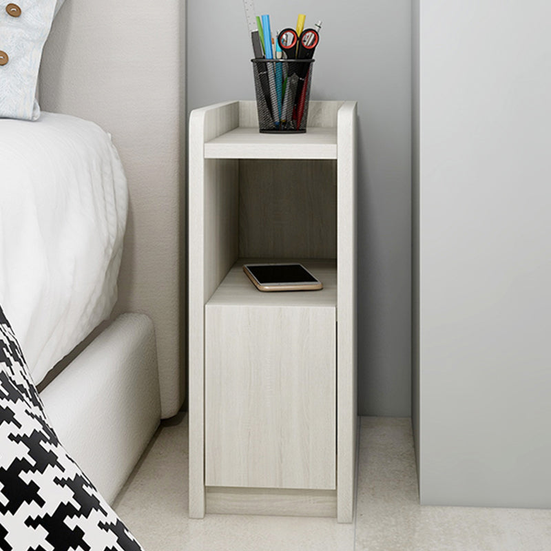 Modern Imitation Wood Night Table Open Storage 1-Drawer 20 Inch H Nightstand