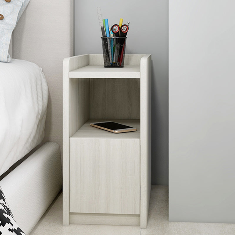 Modern Imitation Wood Night Table Open Storage 1-Drawer 20 Inch H Nightstand