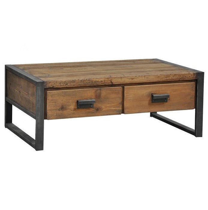 Industrial Wooden Media Console with Drawers, Brown Stand Console