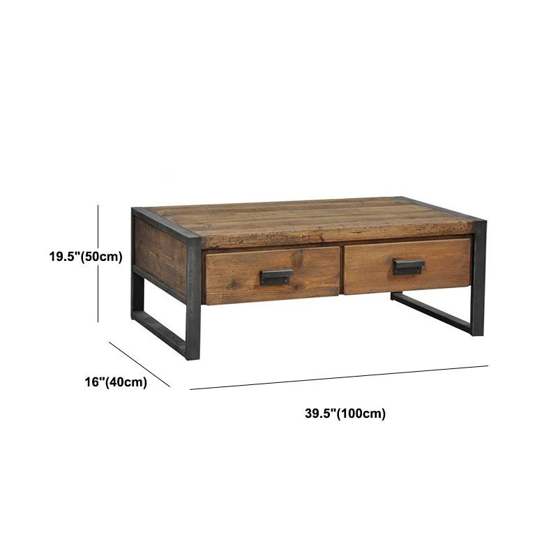 Industrial Wooden Media Console with Drawers, Brown Stand Console