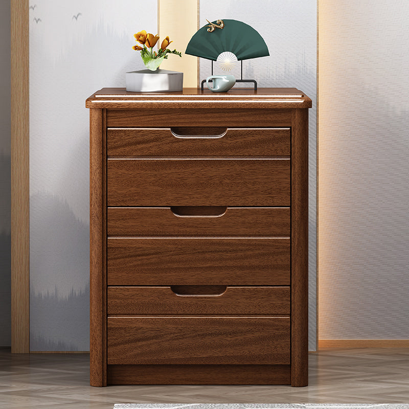 27 Inch H Nightstand Modern Solid Wood 3-Drawer Night Table in Brown