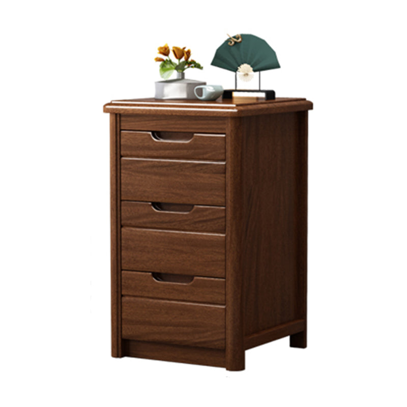 27 Inch H Nightstand Modern Solid Wood 3-Drawer Night Table in Brown