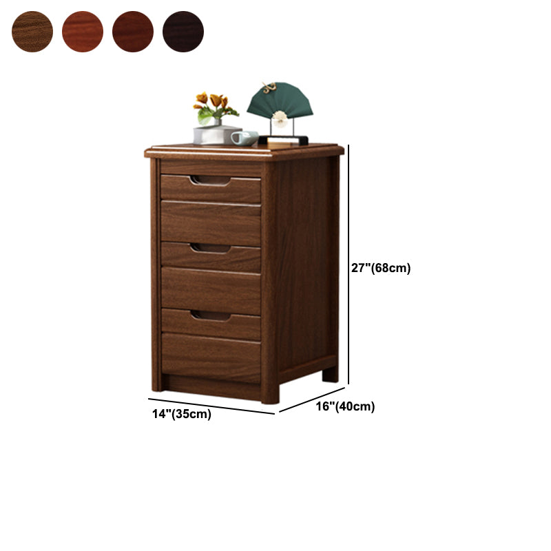 27 Inch H Nightstand Modern Solid Wood 3-Drawer Night Table in Brown