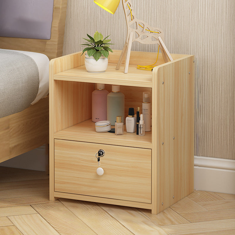 Modern Drawer Storage Bed Nightstand Imitation Night Table with Lock