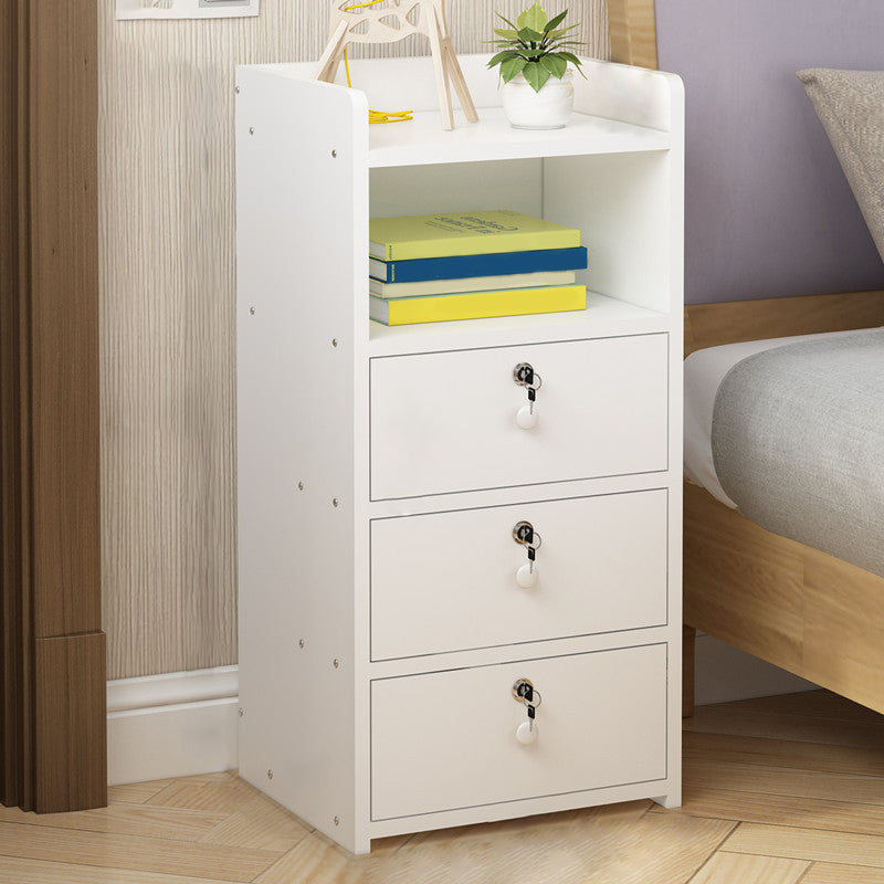 Modern Drawer Storage Bed Nightstand Imitation Night Table with Lock