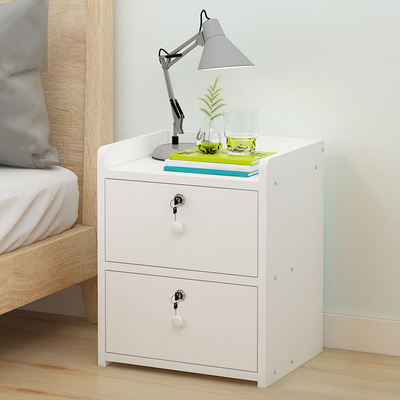 Modern Drawer Storage Bed Nightstand Imitation Night Table with Lock